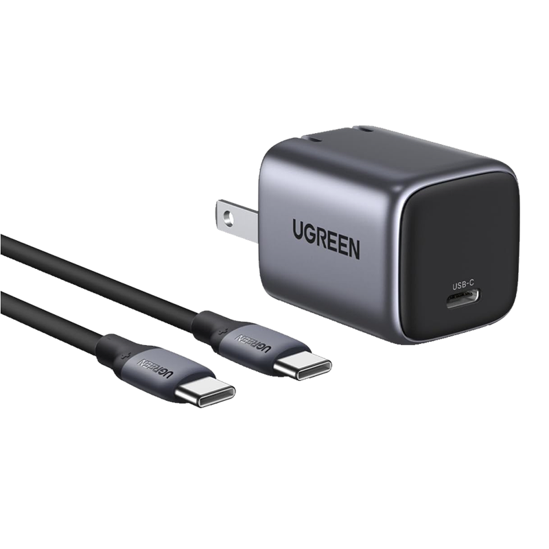 UGREEN Nexode 30W USB C Charger with 60W USB C Cable, iPhone 15 Charger Foldable GaN PPS Compact Fast Wall Charger Block for iPhone 15/14, Galaxy S24 Ultra/S23, Pixel 8 Pro, MacBook Air, iPad Pro Model No.CD319 (25257)